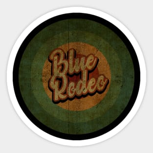 Circle Retro Vinage Blue Rodeo Sticker